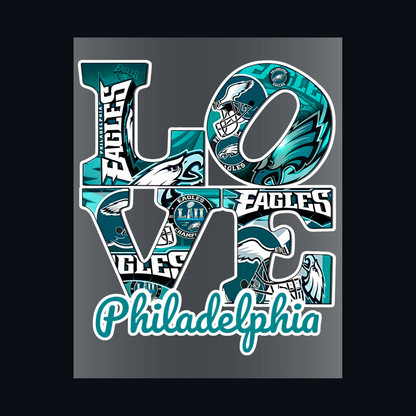 Ready To Press Custom Love Philadelphia Football Fans - DTF TRANSFERS - Love Eagles