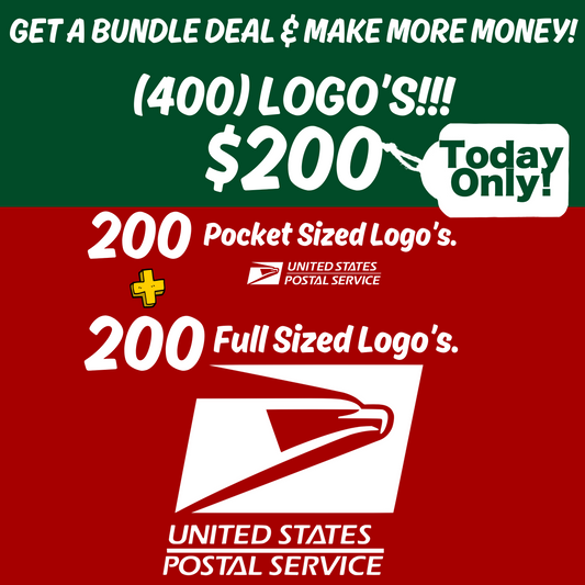 400 U.S POSTAL WORKER - SCREEN PRINT TRANSFER BUNDLE - WHITE PRINT