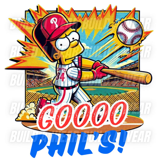 BART GO PHILS (Phillies Baseball Fan) - DOWNLOADABLE PNG