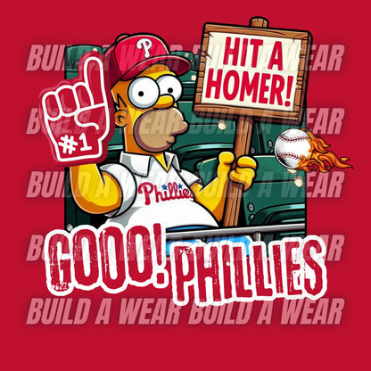 Funny Hit A Homer Go Phils 300DPI & 3200Dpi Quality 2 Downloadable files. Must have PNG - Philly Baseball Sports Fans! DTF, Sublimation, Dtg