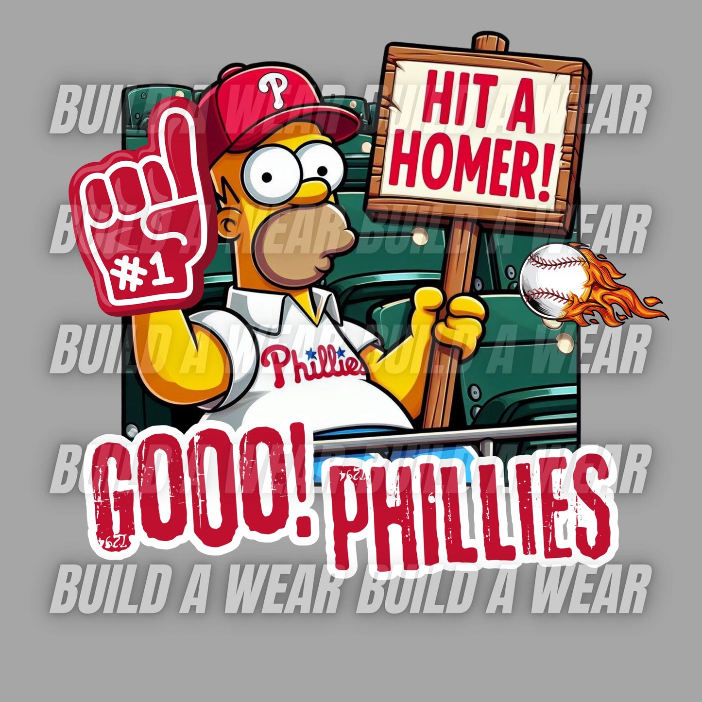 Funny Hit A Homer Go Phils 300DPI & 3200Dpi Quality 2 Downloadable files. Must have PNG - Philly Baseball Sports Fans! DTF, Sublimation, Dtg