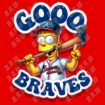 Home Of The Braves - Atlanta Baseball Sports Fans - High Quality 300dpi PNG Download - For Sublimation, DTF Transfers, Dtg, Uvdtf and more!