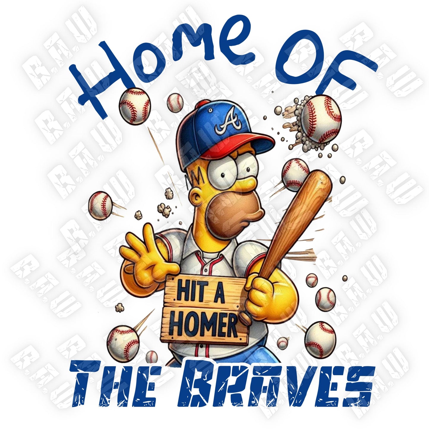 Homer Of The Brave - High Quality 300dpi PNG full chest sized Tshirt Logo Files for Sublimation, DTF Transfers, Dtg, Uvdtf and more!