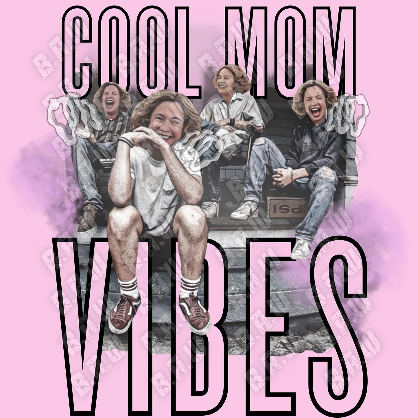 Cool Mom Vibes - High Quality 300/3200dpi Kitty Forman PNG For DTF Printing, Sublimation, Uvdtf, Dtg & More!