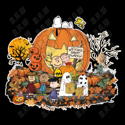 Welcome Great Pumpkin - 2 Images Included For 1 Price! Classic humorous Themed PNG For Sublimation, DTF, Dtg & Uvdtf Printing!