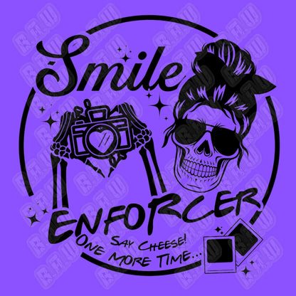 Mom The Smile Enforcer - High Quality Downloadable PNG File - Funny T-shirt, Sweatshirt, Hoodie Design