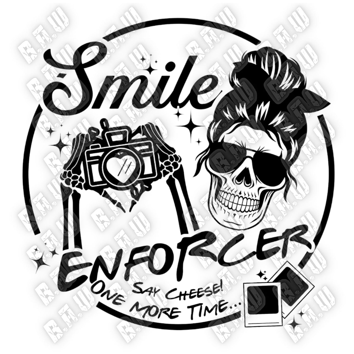 Mom The Smile Enforcer - High Quality Downloadable PNG File - Funny T-shirt, Sweatshirt, Hoodie Design