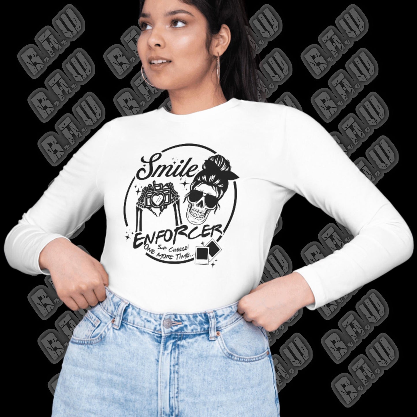 Mom The Smile Enforcer - High Quality Downloadable PNG File - Funny T-shirt, Sweatshirt, Hoodie Design