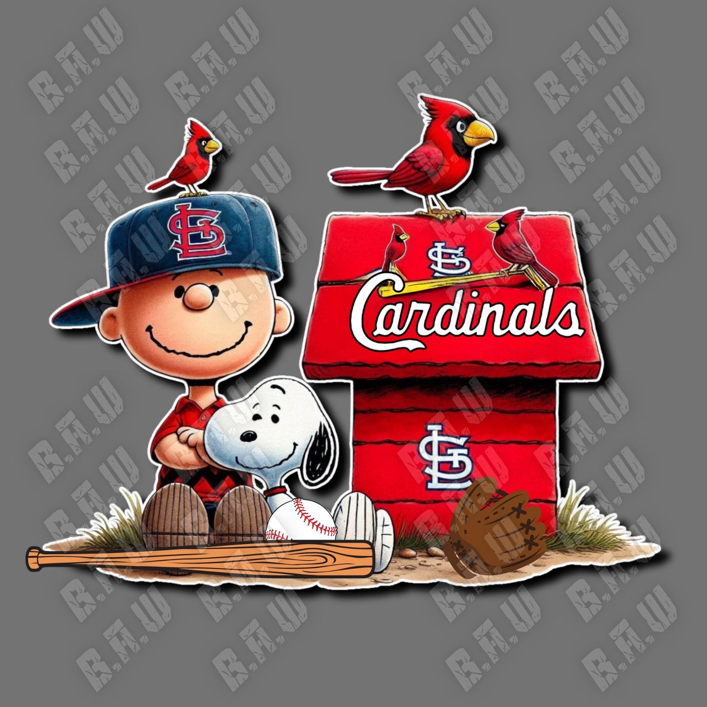 Charlie Cardinals Baseball Fan High Quality 300/3200Dpi PNG Files for Sublimation, DTF, Dtg, Uvdtf & more!