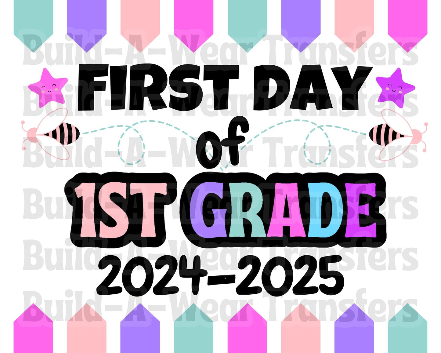 Kids 1ST Grade First Day & Last Day Of School Signs (2 Images 4 Files) Black Font - High Quality PNG/SVG Files - Just Download and Print!