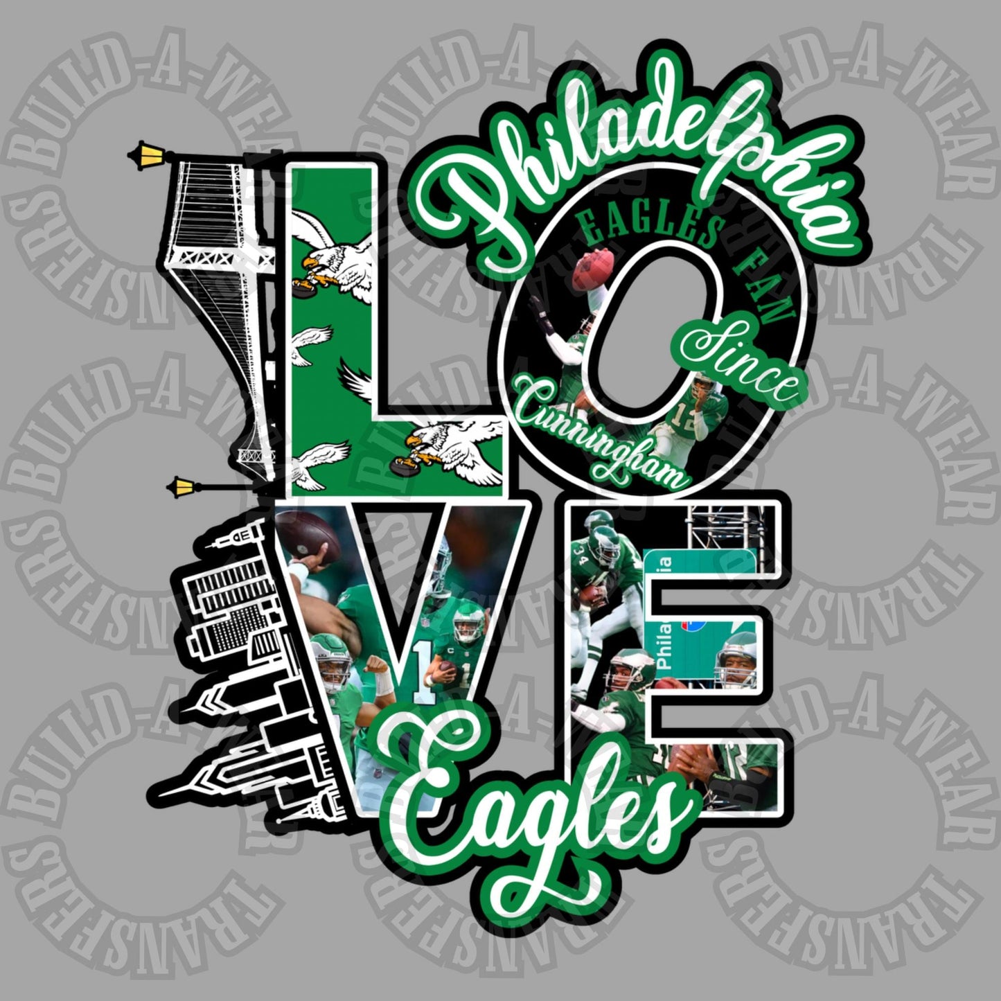 Custom Unique Love Philadelphia Eagles Inspired - Philly football fans high quality PNG for Sublimation, dtf, dtg, uvdtf printing!