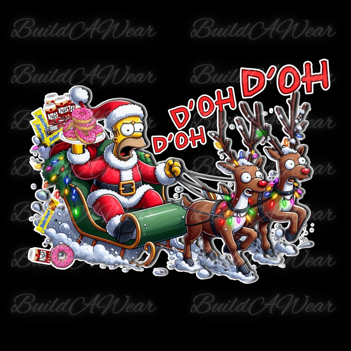 I’ll Be Homer for Christmas! Funny d’oh d’oh d’oh Holiday Themed PNG For Sublimation, DTF, Dtg & Uvdtf prints and more.