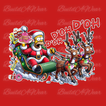 I’ll Be Homer for Christmas! Funny d’oh d’oh d’oh Holiday Themed PNG For Sublimation, DTF, Dtg & Uvdtf prints and more.