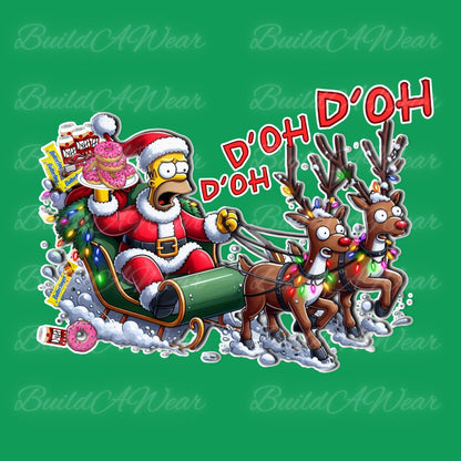 I’ll Be Homer for Christmas! Funny d’oh d’oh d’oh Holiday Themed PNG For Sublimation, DTF, Dtg & Uvdtf prints and more.