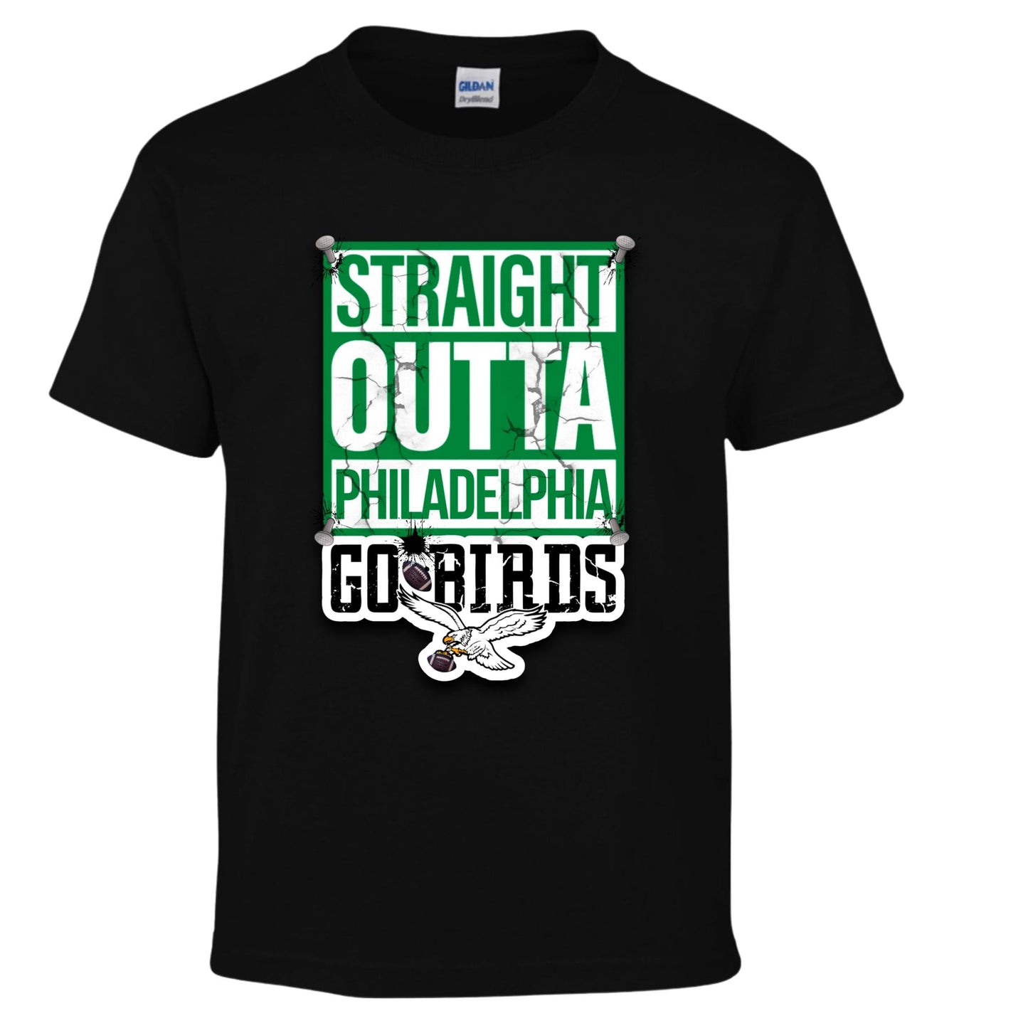 Straight Outta Philadelphia Go Birds - Eagles Football Fan - Ready To Press - DTF Heat Transfers. For T-shirts, Hoodies, Sweatshirts!