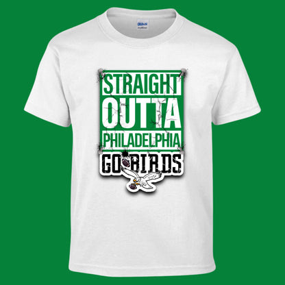 Straight Outta Philadelphia Go Birds - Eagles Football Fan - Ready To Press - DTF Heat Transfers. For T-shirts, Hoodies, Sweatshirts!