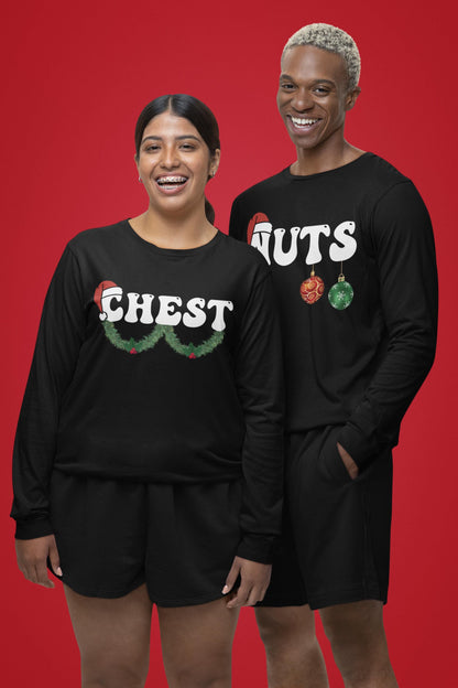 CHESTNUTS (Chest + Nuts) Funny Christmas Holidays couples gag gift - Fun humorous PNG For Sublimation, DTF, Dtg & Uvdtf Printing!