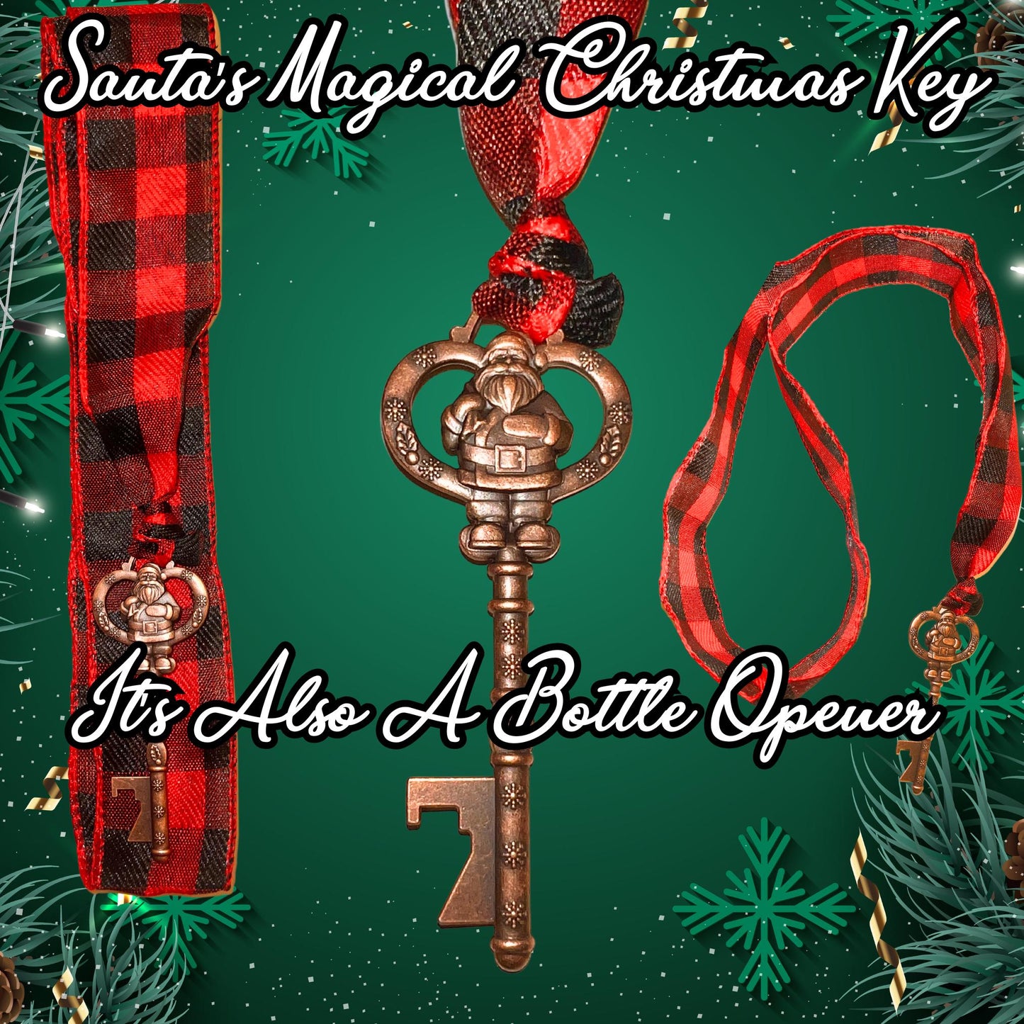 Amazing Santa’s Magical Christmas Key For Kids - Also A Bottle Opener For Adults - Real Metal 2 Colors In Stock